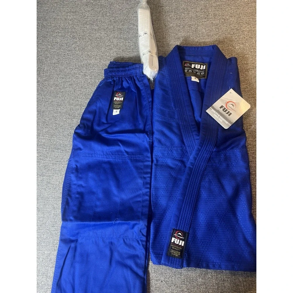FUJI Kids All-Around Brazilian Style Jiu Jitsu Uniform with‎ C0-Sized White Belt